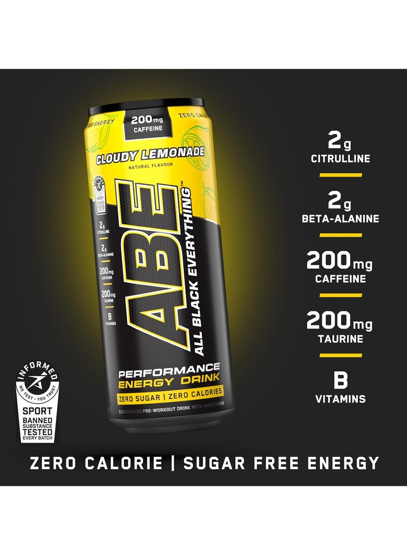 Applied Nutrition ABE Energy Plus Pre-Workout  Drink Food Supplement Cloudy Lemonade Flavour 330ml Pack of 12 - Image 3