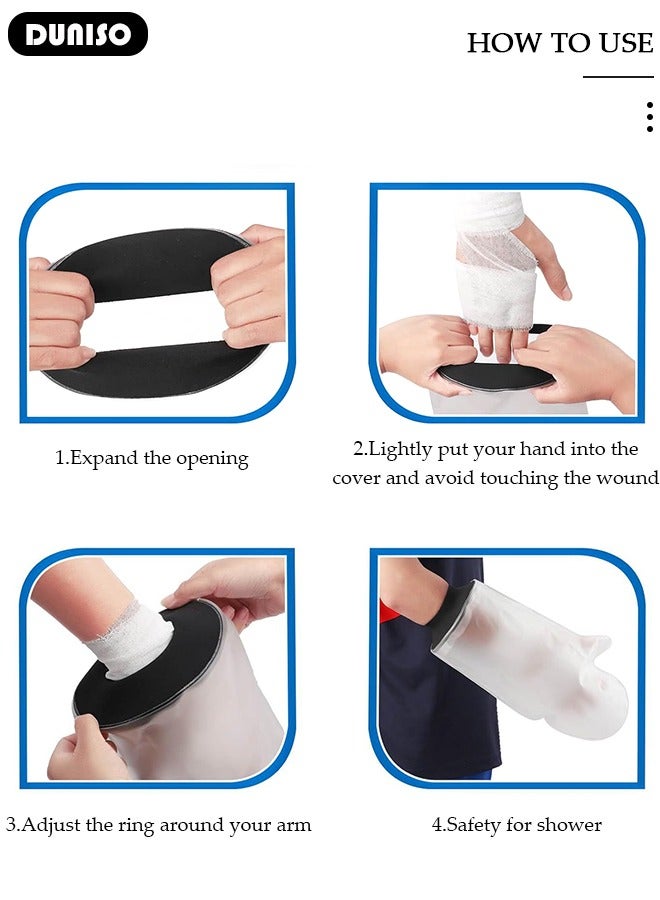DUNISO Waterproof Hand Cast Cover Wound Protector for Shower Bath, Soft Comfortable Watertight Seal to Keep Wounds Dry, Adult Reusable Sealed Cast Bandage Dressing Protective Sleeve Bag Covers for Wound Arm, Hands, Wrists, Elbow, Finger  - Image 5