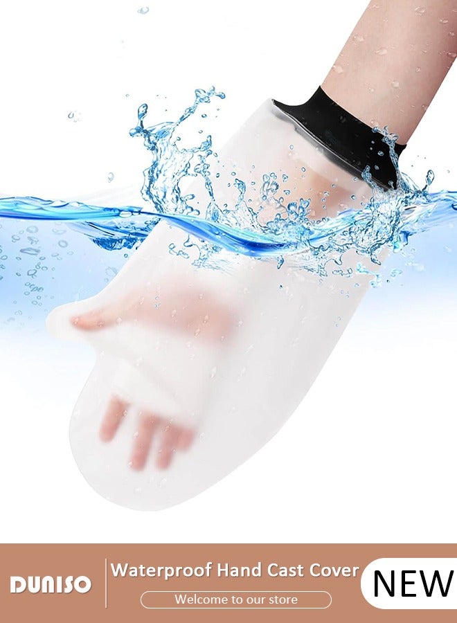 DUNISO Waterproof Hand Cast Cover Wound Protector for Shower Bath, Soft Comfortable Watertight Seal to Keep Wounds Dry, Adult Reusable Sealed Cast Bandage Dressing Protective Sleeve Bag Covers for Wound Arm, Hands, Wrists, Elbow, Finger  - Image 1