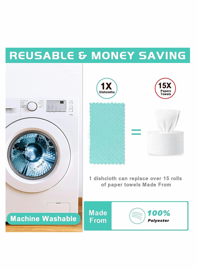 KASTWAVE Dishcloths, Premium Cleaning Cloth Remove The Oil and dust Kitchen Towels, Super Absorbent Coral Velvet Dish Towels for House Furniture Table Kitchen Dish Window Glasses - Image 5