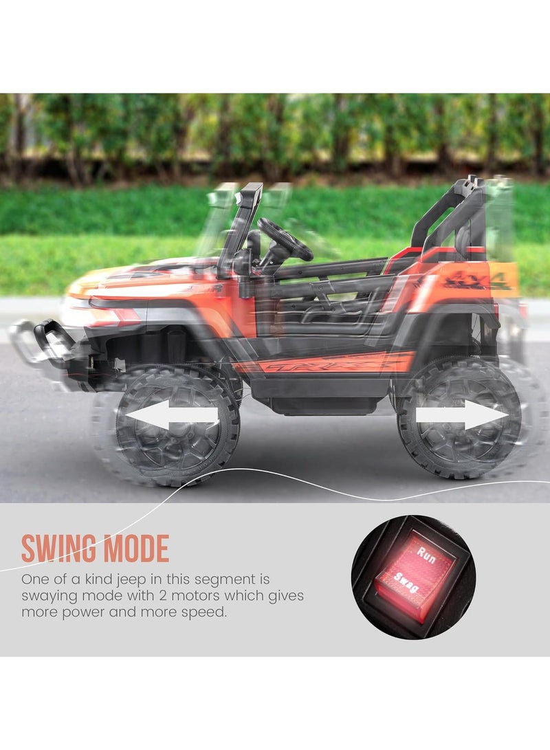 BAYBEE Wagon Battery Operated Jeep for Kids Rechargeable Battery Car for Kids with Music Led Light Ride On Kids Car Jeep Racing Baby Big Car Electric Car for Kids Childrens Boy Girl Red - Image 3