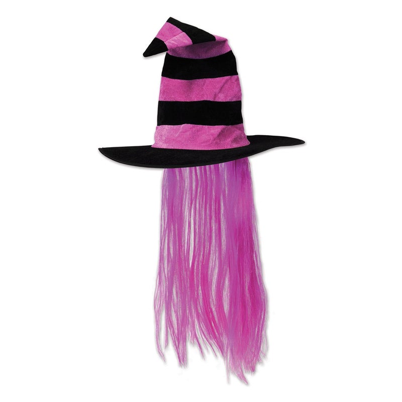 Beistle Witch Hat wHot Pink Hair