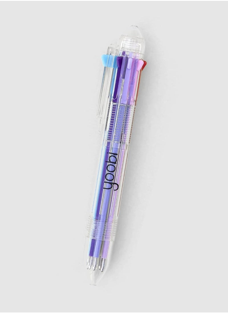 Yoobi - 8 Color Retractable Ballpoint Pen Clickable Ballpoint Multi-ink Pen - Image 1