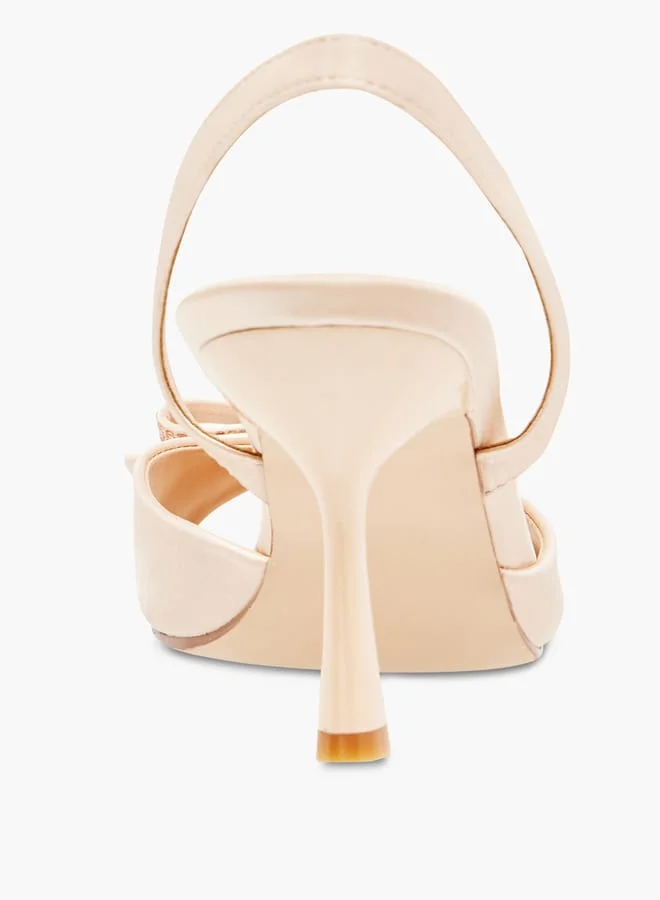 Celeste Women's Embellished Bow Slingback Sandals with Stiletto Heels