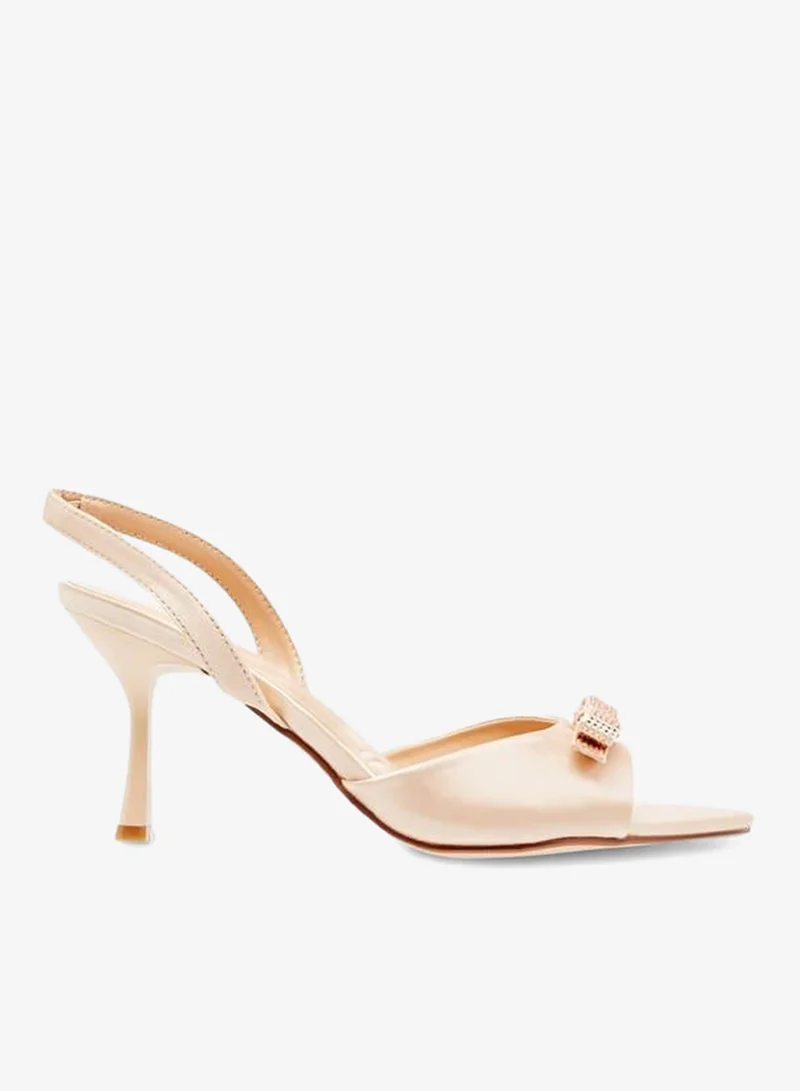Celeste Women's Embellished Bow Slingback Sandals with Stiletto Heels Ramadan Collection
