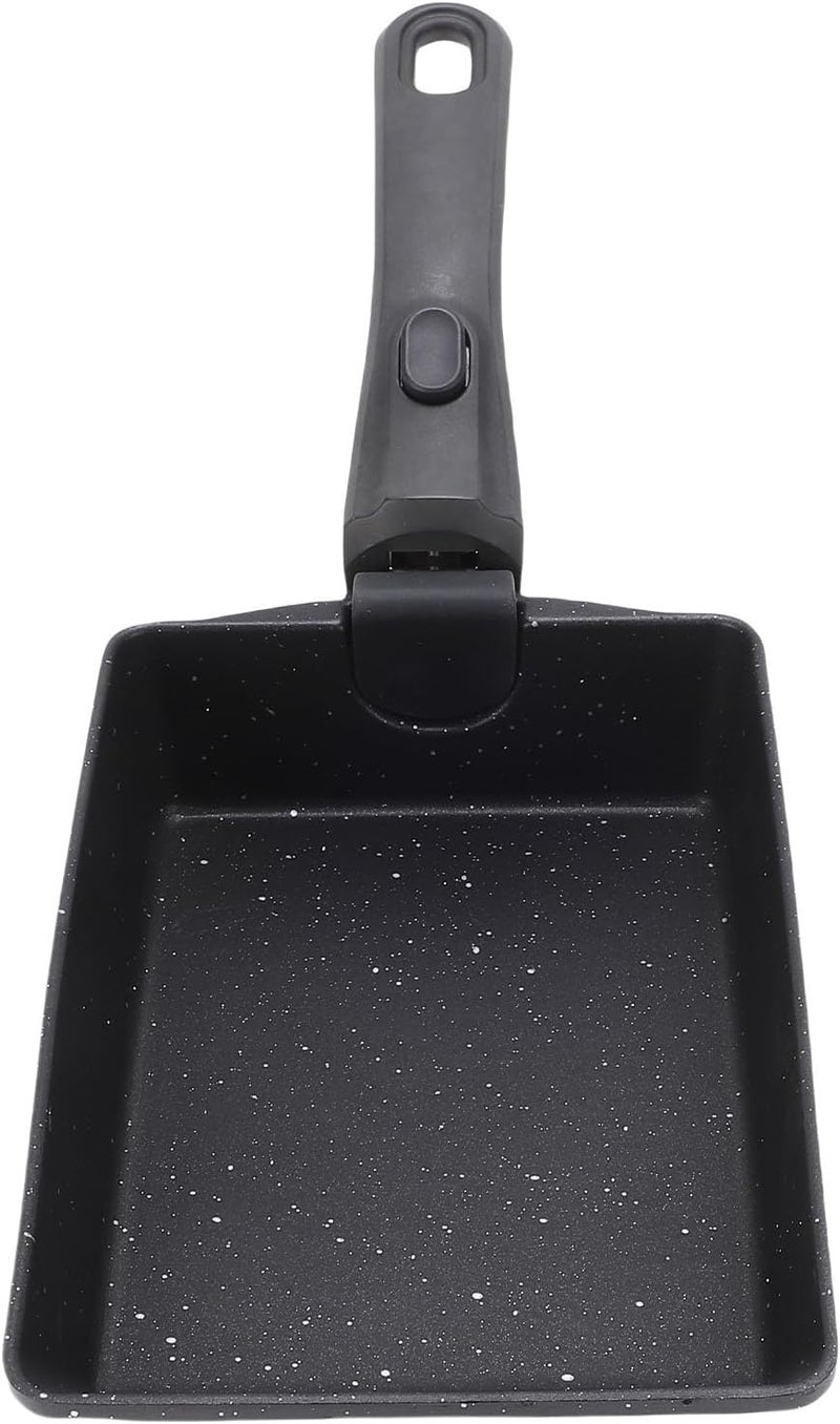 Tamagoyaki Pan, Ceramic Coating Non Stick Aluminum Japanese Omelette Pan, Detachable Heat Proof Handle, Ideal for Gas Stove, Induction Cooker & Electric Stove (Black) - Image 3