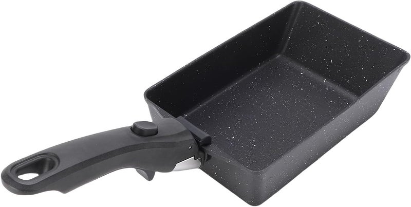 Tamagoyaki Pan, Ceramic Coating Non Stick Aluminum Japanese Omelette Pan, Detachable Heat Proof Handle, Ideal for Gas Stove, Induction Cooker & Electric Stove (Black) - Image 4