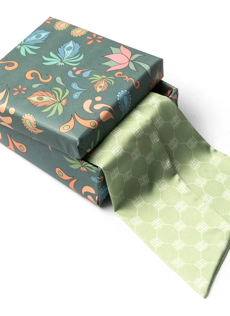 JANARA JONES Matcha Latte Satin Skinny Long Scarf