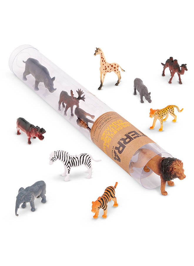 Terra by Battat 12 Pcs Wild Animals Tube, Wildlife Set-Ensembled' Animaux Sauvages, Realistic looking Mini 4-8cm Plastic Animal Figure Toys for kids 3+ Years  - Image 4