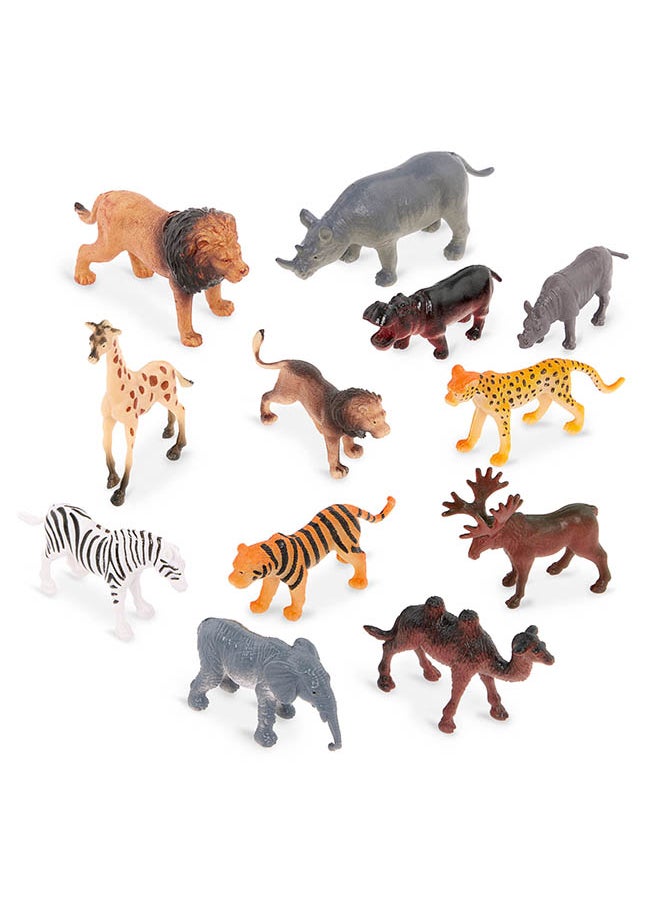 Terra by Battat 12 Pcs Wild Animals Tube, Wildlife Set-Ensembled' Animaux Sauvages, Realistic looking Mini 4-8cm Plastic Animal Figure Toys for kids 3+ Years  - Image 2