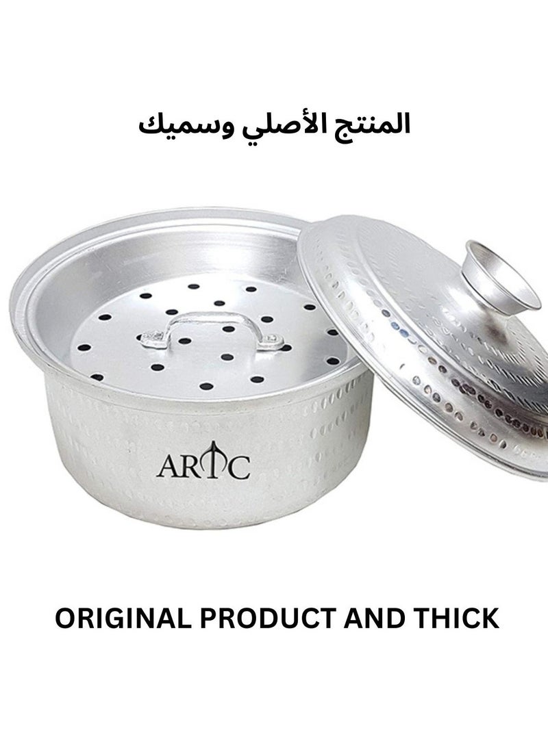 ARTC - ARTC Aluminum Basrai Mandi And Biryani Cooking Pot With Lid And Grill Net 33cm Silver - Image 1