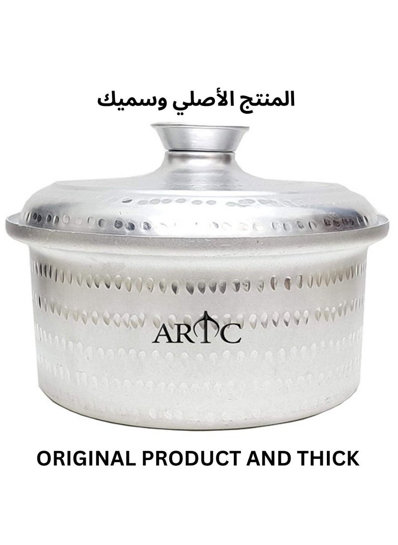 ARTC - ARTC Aluminum Basrai Mandi And Biryani Cooking Pot With Lid And Grill Net 33cm Silver - Image 1