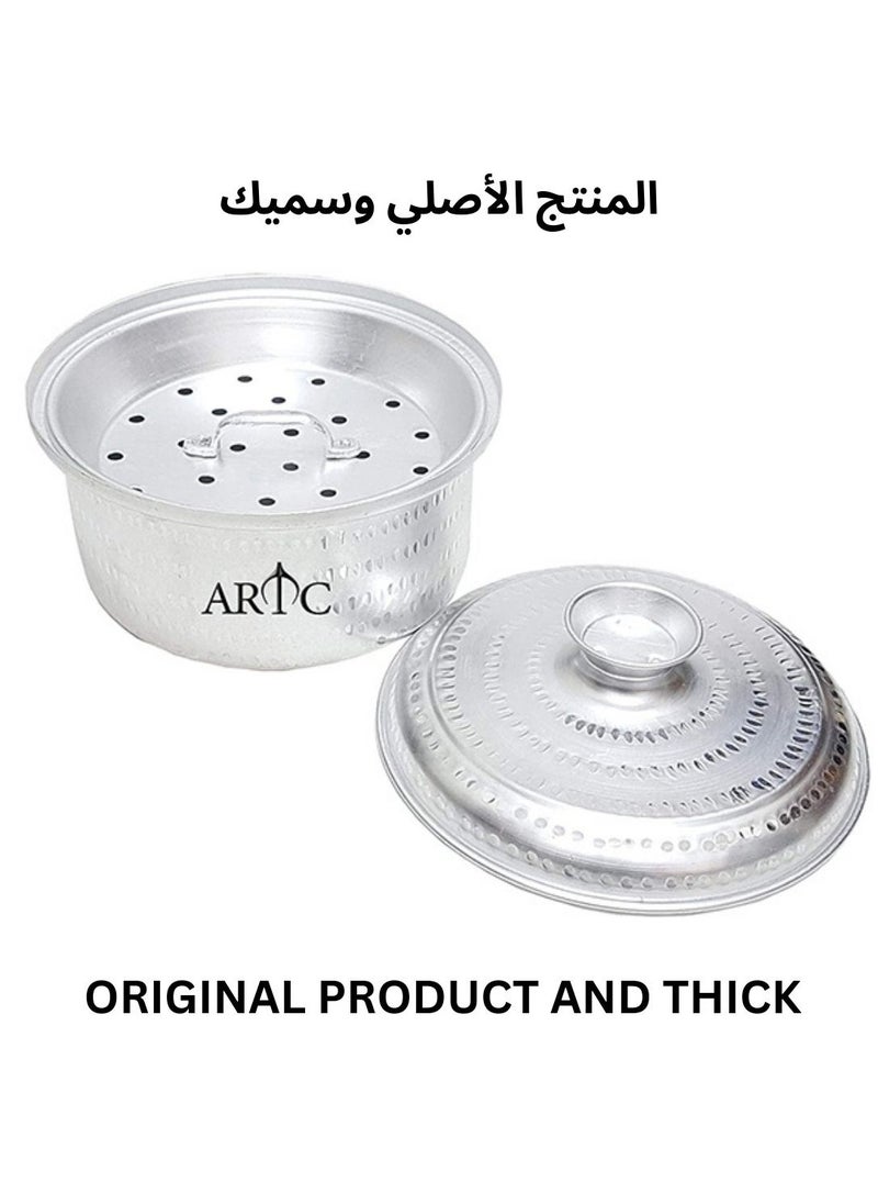 ARTC - ARTC Aluminum Basrai Mandi And Biryani Cooking Pot With Lid And Grill Net 33cm Silver - Image 1