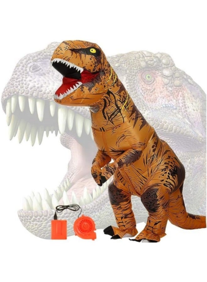 GGEROU Dinosaur Adult Costume Inflatable T-Rex Costume Funny Cosplay Costume Party Blow Up Costumes  - Image 1