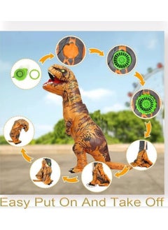 GGEROU Dinosaur Adult Costume Inflatable T-Rex Costume Funny Cosplay Costume Party Blow Up Costumes  - Image 5