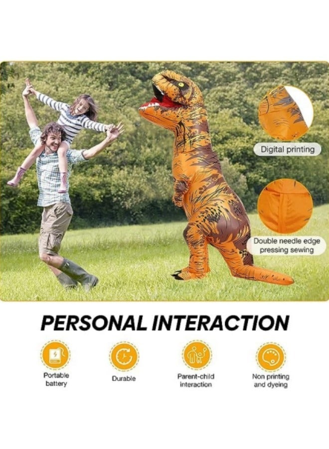GGEROU Dinosaur Adult Costume Inflatable T-Rex Costume Funny Cosplay Costume Party Blow Up Costumes  - Image 4