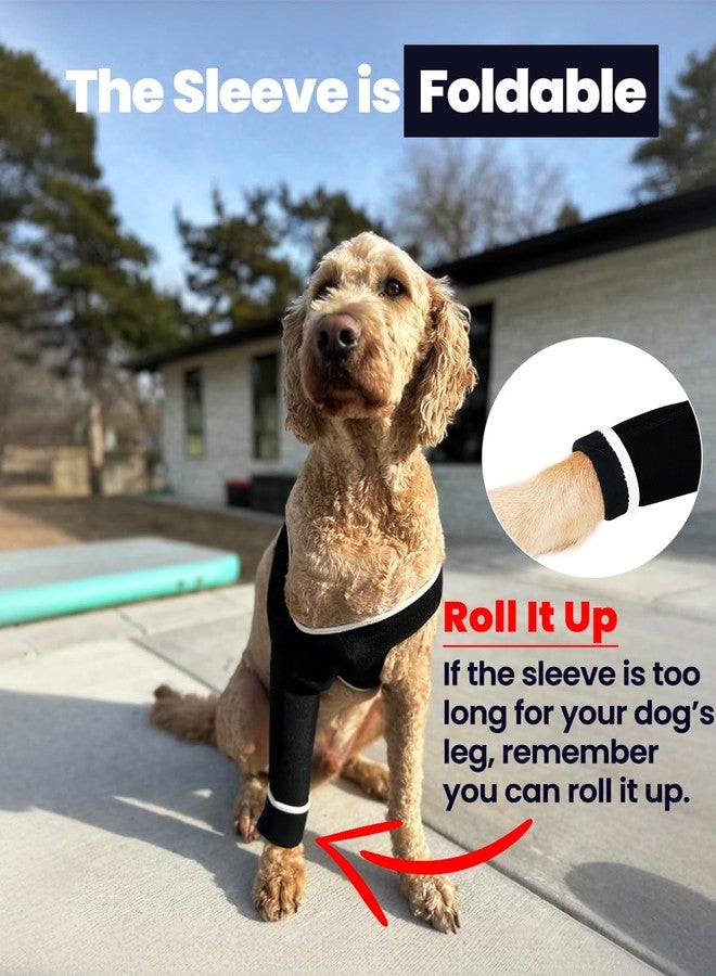 LufeLux Dog Sleeves for Wounds Front Legs, Compression Sleeve, Dog Cone Alternative, Keep from Licking with Strechy Adjustable Elastic Band, for Hot Spots, Wounds, Bandages - Image 4