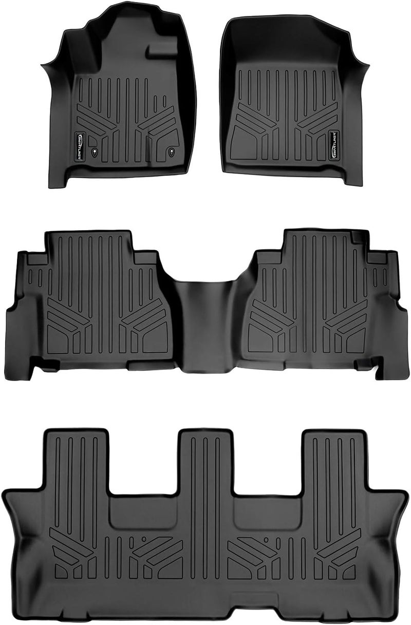 MAX LINER Floor Mats 3 Row Set Black for 2008-2011 Toyota Sequoia with Bench Seats - Image 1