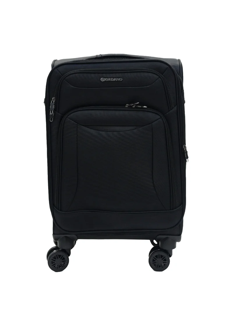 جيوردانو GIORDANO Casablanca Series Luggage Set Black, 3 Piece Soft Nylon Lightweight Durable Expandable 4 Wheels Suitcase Trolley Bag With Secure 3 Digit Number Lock.(20/24/28 INCH)