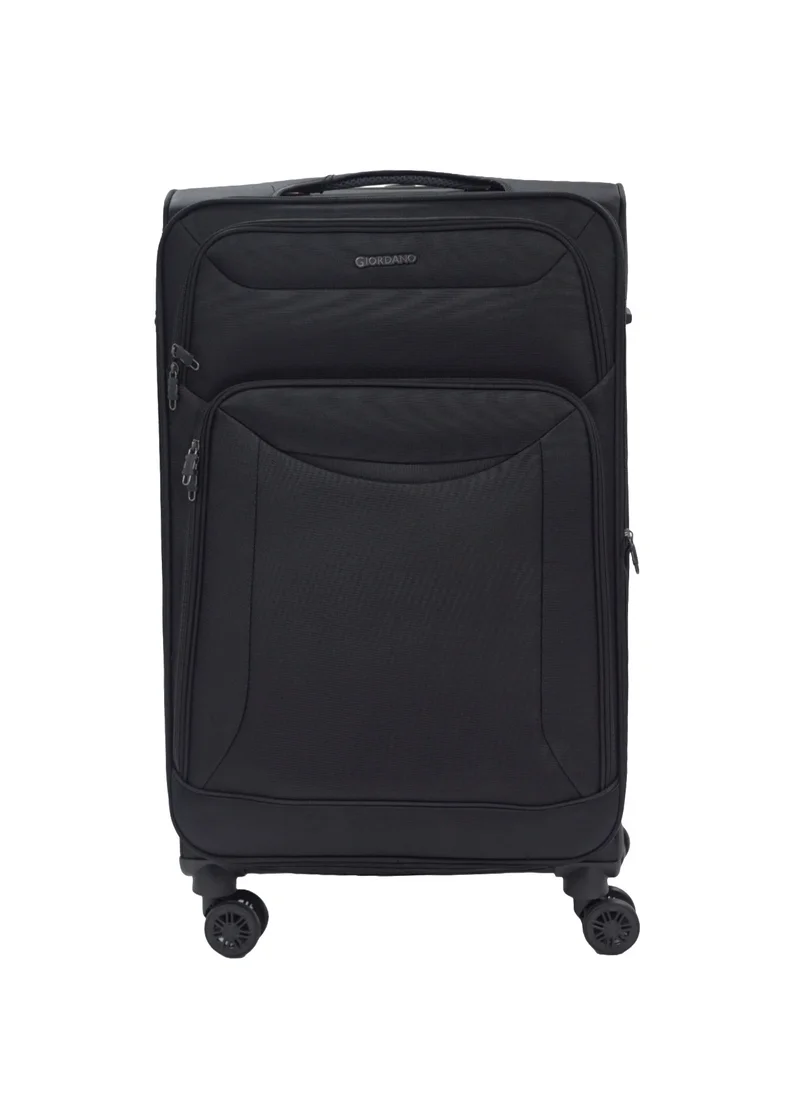 جيوردانو GIORDANO Casablanca Series Luggage Set Black, 3 Piece Soft Nylon Lightweight Durable Expandable 4 Wheels Suitcase Trolley Bag With Secure 3 Digit Number Lock.(20/24/28 INCH)
