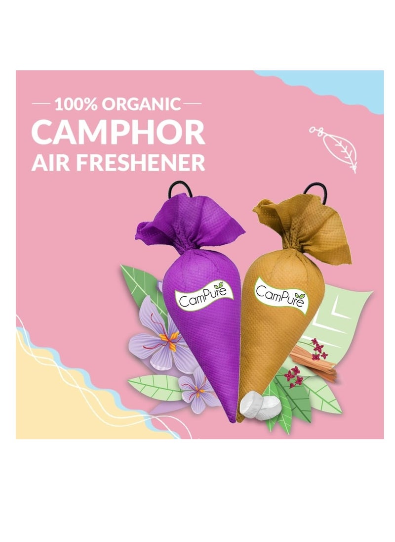 Mangalam CamPure Camphor Cone (1 Sandalwood + 1 Lavender) Pack Of 2-100% Organic | Air Freshener For Car, Wardrobe, Office Cabin's, Drawers, Travel Bag & Bathroom  - Image 2