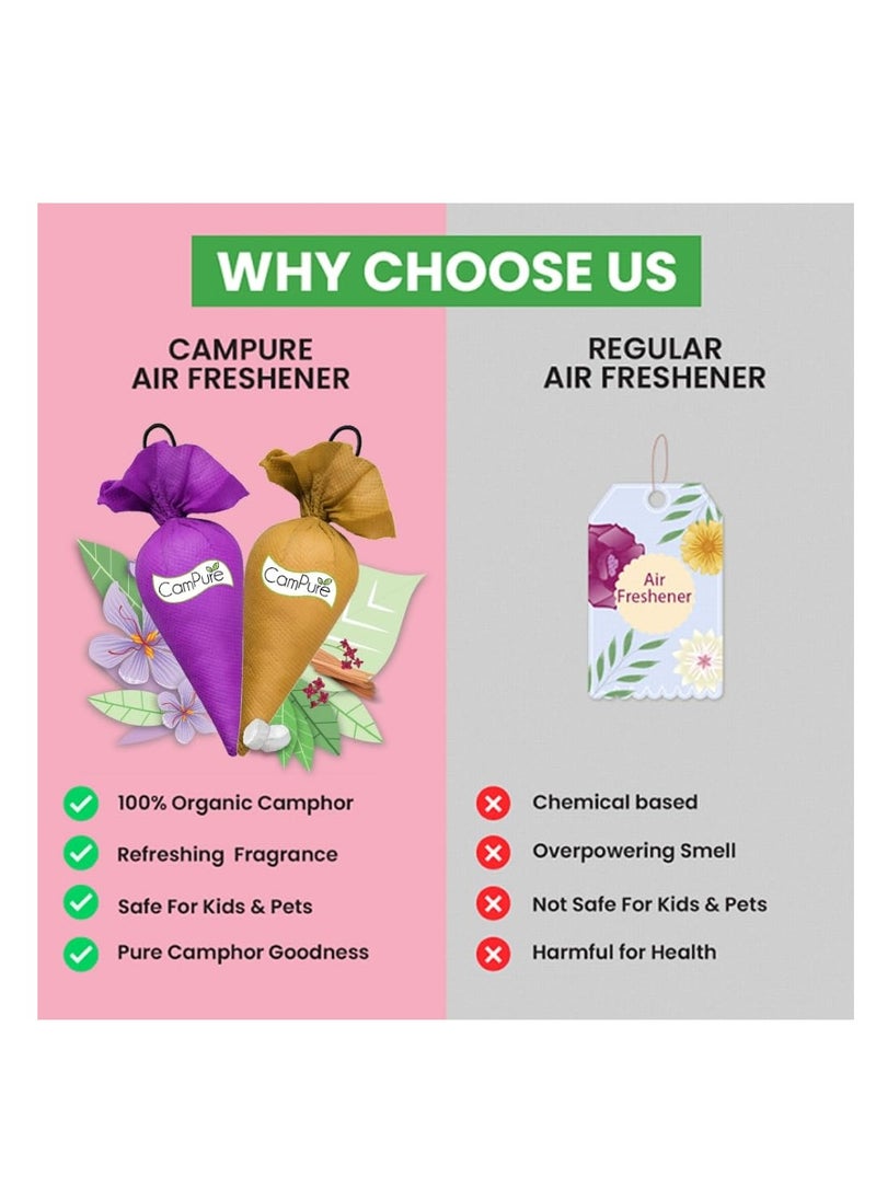 Mangalam CamPure Camphor Cone (1 Sandalwood + 1 Lavender) Pack Of 2-100% Organic | Air Freshener For Car, Wardrobe, Office Cabin's, Drawers, Travel Bag & Bathroom  - Image 3