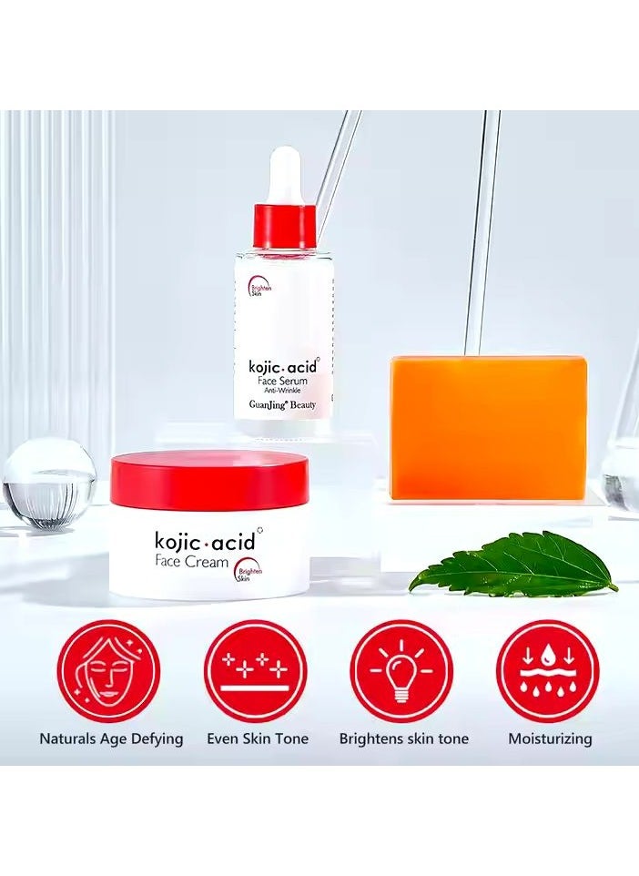 GuanJing Beauty 3Piecs Set Kojic Acid Whitening  Skin Care  - Image 5