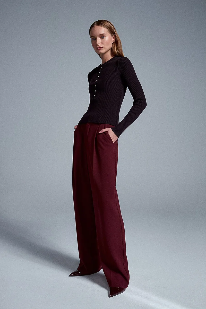 Dilvin Dark Mocha Brown DILVIN Women's Acrylic Wool Blend Sweater for Women | Best Price UAE