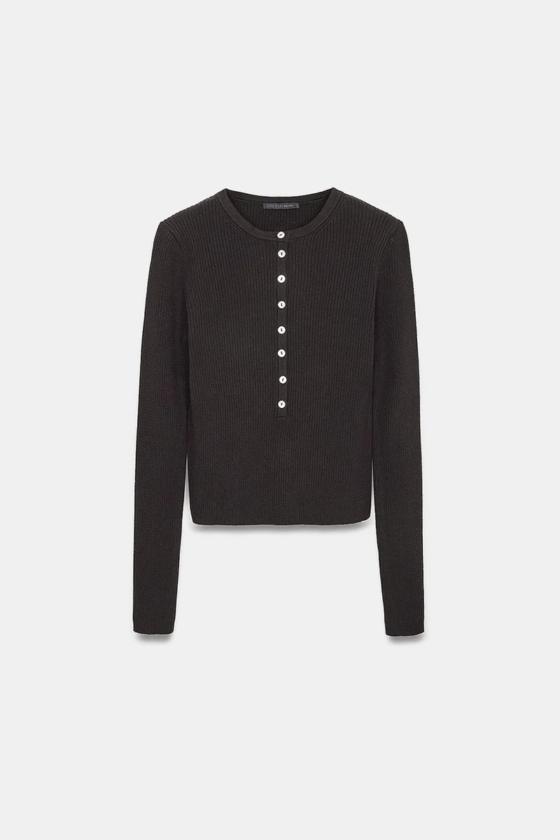 Dilvin Dark Mocha Brown DILVIN Women's Acrylic Wool Blend Sweater for Women | Best Price UAE