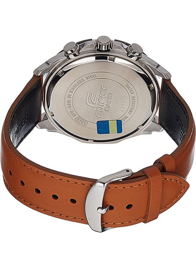 CASIO Men Leather Analog Buckle Watch EFR-539L-1BVUDF - Image 2