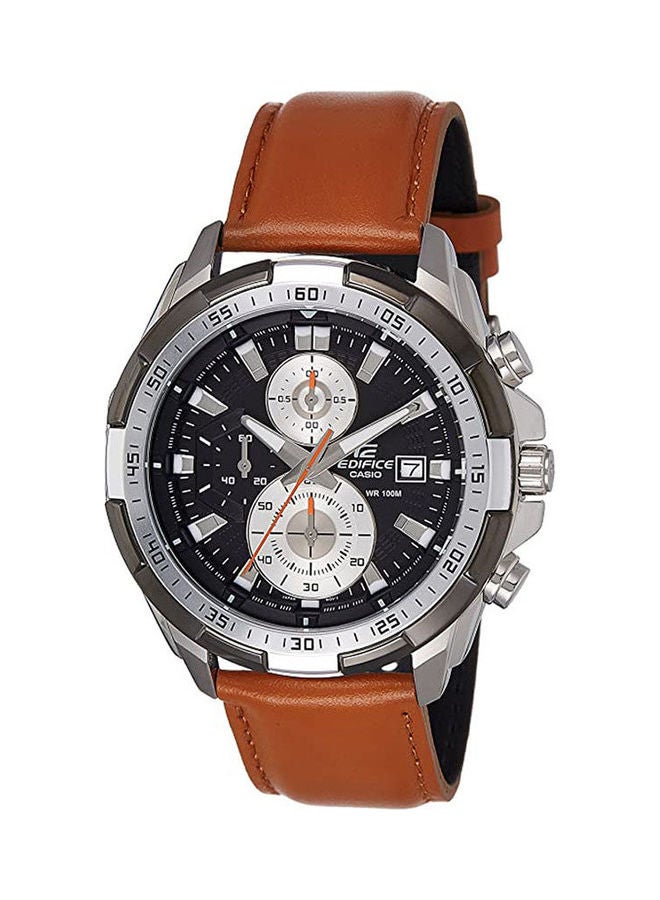 CASIO Men Leather Analog Buckle Watch EFR-539L-1BVUDF - Image 1