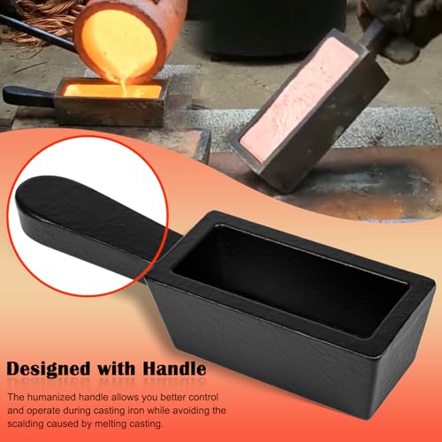 Bonbo 25 oz Troy Ounce Gold Bar Loaf Cast Iron Ingot Mold Perfect for Custom Smelting Pouring Melting Casting Refining Gold Silver Copper Aluminum Brass Precious Metals - Image 4