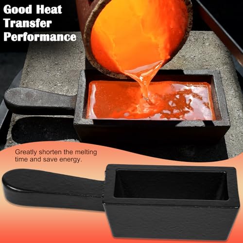 Bonbo 25 oz Troy Ounce Gold Bar Loaf Cast Iron Ingot Mold Perfect for Custom Smelting Pouring Melting Casting Refining Gold Silver Copper Aluminum Brass Precious Metals - Image 3