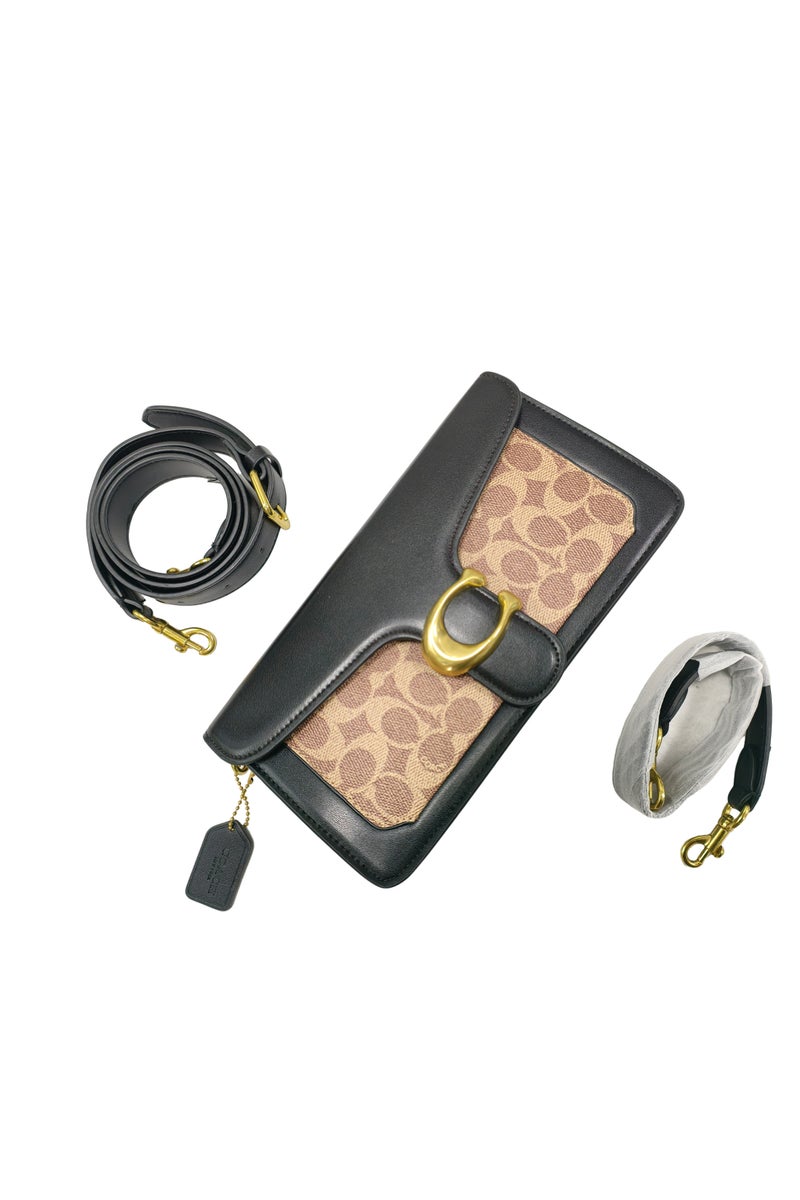 كوتش اوت ليت حقيبة كتف كوتش تابي 26 للنساء، حقيبة كروس بودي، قماش مميز، بني/أسود - Image 2