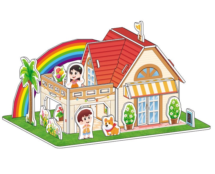 Children'S 3D Stereo Puzzle Toys For Ages 3 To 6, House Princess Building Blocks For Boys And Girls, 3D Diy Handmade Small House Assembly - Image 1