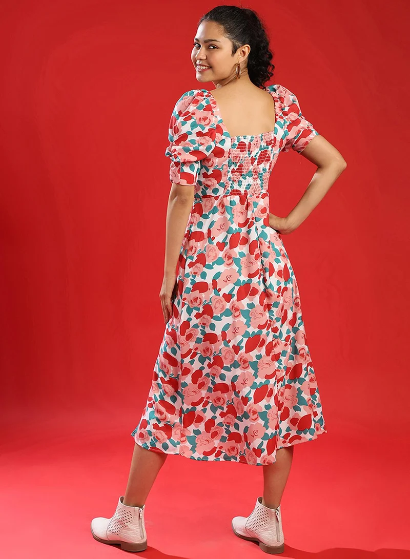 PINACOLADA Floral Puff Sleeve Dress