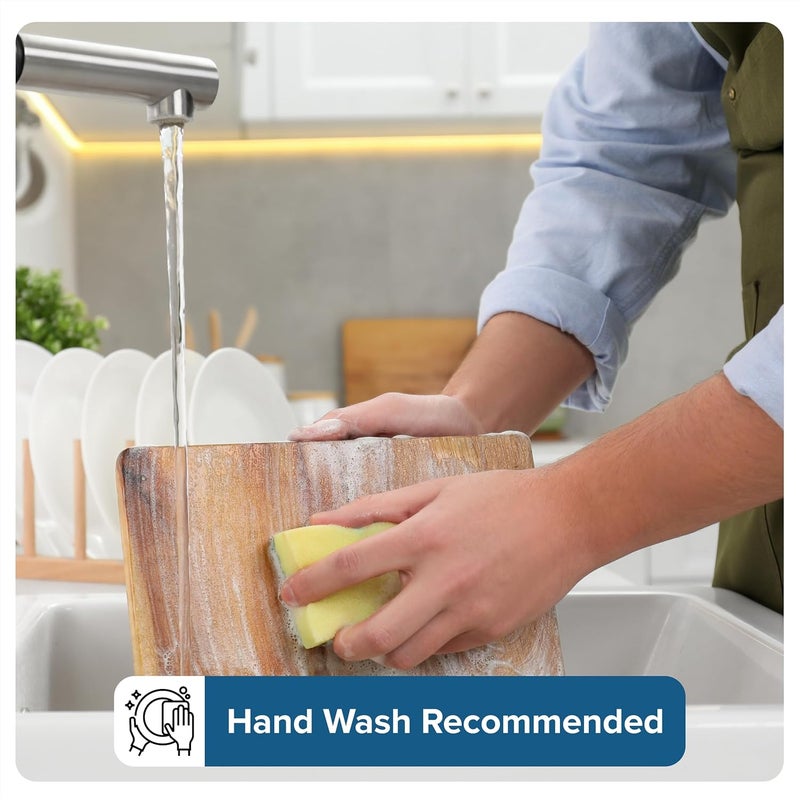 Viking Cutting Board, Reversible Acacia Wood Butcher Block Prep and Carving Board for Kitchen Countertop, 3-Built-In Compartments, 20 Inch - Image 3