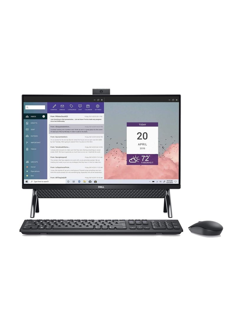 DELL Inspiron 5400 All In One Touchscreen Desktop Computer, 11th Gen Intel Core i3-1115G4, 23.8 Inch FHD, 256GB SSD, 8 GB RAM, Intel® UHD Graphics, Windows 10 Home, Keyboard, English Black - Image 1