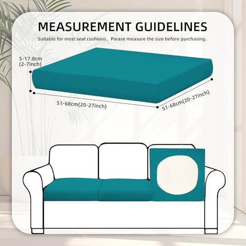 BIETYONE 8Pcs Stretch Patio Cushion CoversOutdoor Couch Covers ReplacementOutdoor Couch Sofa Slipcoversfor Patio Furniture Cushion CoversWashable Reusable Furniture Protector Peacock BlueCover Only - Image 3