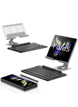 Adjustable Stand for Samsung Galaxy Z Fold 5/4 for Desk, Fully Foldable Portable Phone Holder, Office Phone Stand (with Stylus & Bluetooth Mouse & Keyboard Set) - pzsku/Z898A079FABCC2F2082A5Z/45/_/1704261209/0206104e-731c-4606-a0cc-0fbbd922fc30