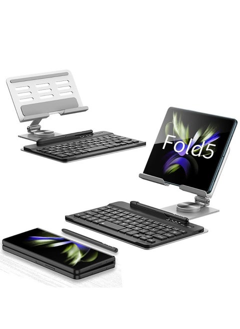 Adjustable Stand for Samsung Galaxy Z Fold 5/4 for Desk, Fully Foldable Portable Phone Holder, Office Phone Stand (with Stylus & Bluetooth Mouse & Keyboard Set)