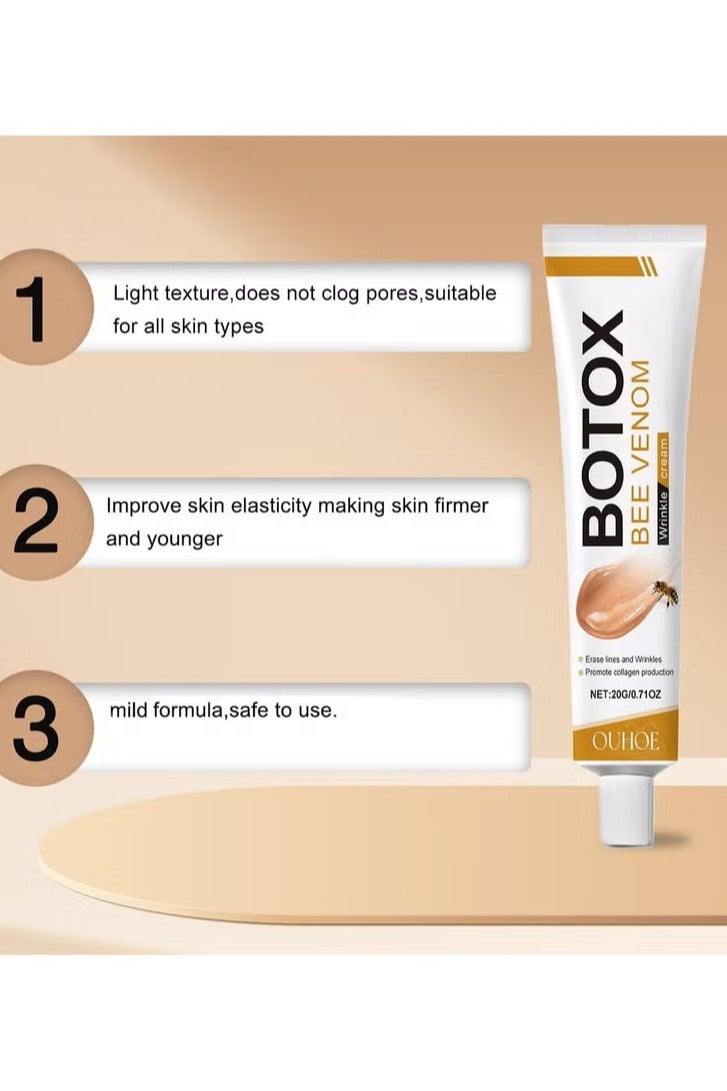 أوهو 3 قطع من البوتولينوم كريم سم النحل لجميع أنواع البشرة لإزالة التجاعيد وتشديد وترطيب وسحب واستعادة ، ومكافحة الشيخوخة كريم سم النحل ، كريم مرطب - Image 5