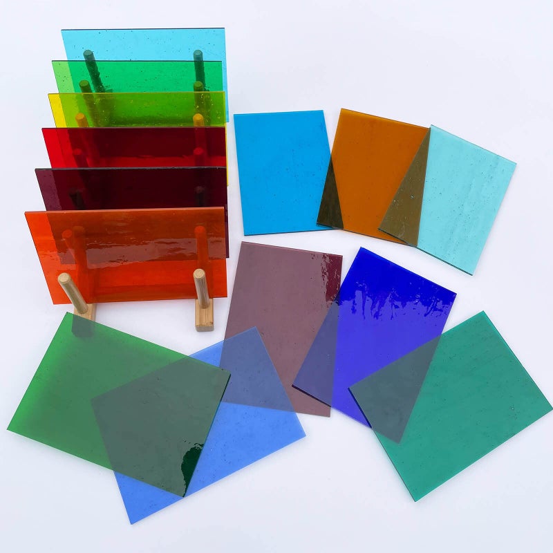 LITMIND 16 Sheets Transparent Stained Glass Variety Pack â€“ 4 x 6 Inch Cathedral Art Glass in Assorted Colors for Suncatchers, Mosaic Crafts & DIY Projects - Image 4