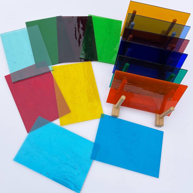 LITMIND 16 Sheets Transparent Stained Glass Variety Pack â€“ 4 x 6 Inch Cathedral Art Glass in Assorted Colors for Suncatchers, Mosaic Crafts & DIY Projects - Image 5