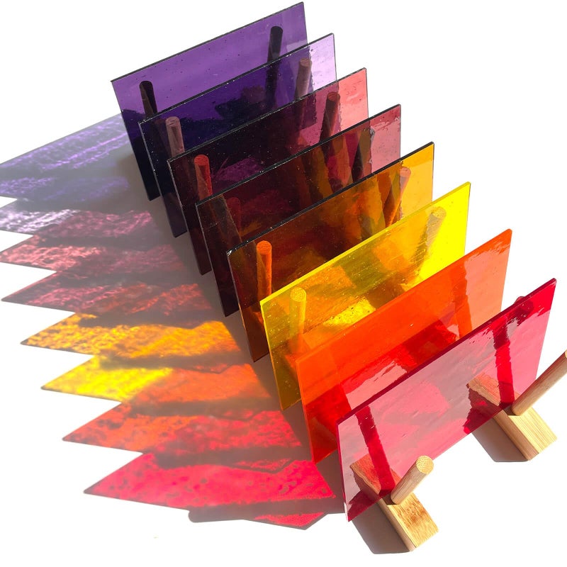 LITMIND 16 Sheets Transparent Stained Glass Variety Pack â€“ 4 x 6 Inch Cathedral Art Glass in Assorted Colors for Suncatchers, Mosaic Crafts & DIY Projects - Image 3