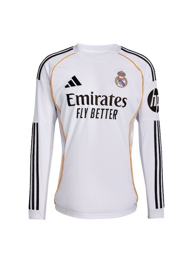 Adidas WHITE Real Madrid 25/26 Home Jersey Long Sleeve for Men