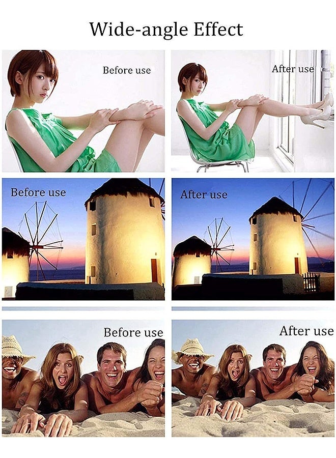 إم إكس إن طقم عدسات كاميرا الهاتف 3 في 1، عدسة عين السمكة ماكرو بزاوية واسعة عالمية للهواتف الذكية iPhone وSamsung وAndroid (أسود) - Image 4