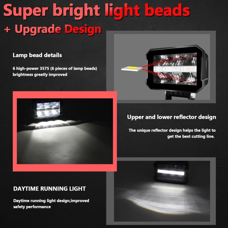 شريط إضاءة LED: سبائك الألومنيوم المُصبوغ بالبني المُصمم بالقياس IP68 للمقاومة للماء - رؤية معززة بـ 6 شفرات عالية الكثافة إضاءة LED عملية للشاحنات والمركبات الخارجة عن الطريق والسيارات والسيارات الرياضية الشبه الجيبية (SUV) والمركبات الرباعية الدفعية (ATV) والقوارب والدراجات النارية - Image 4