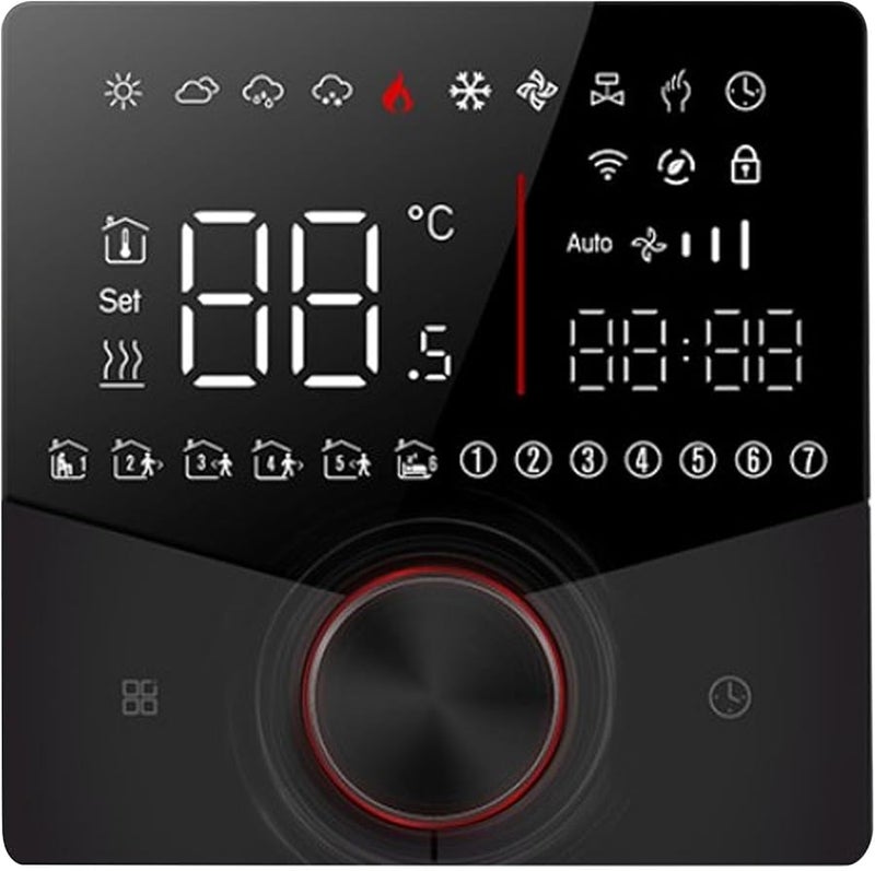 Fafeicy Smart Thermostat Programmable Color Display For Underfloor Heating And Steam Room Black - Image 3