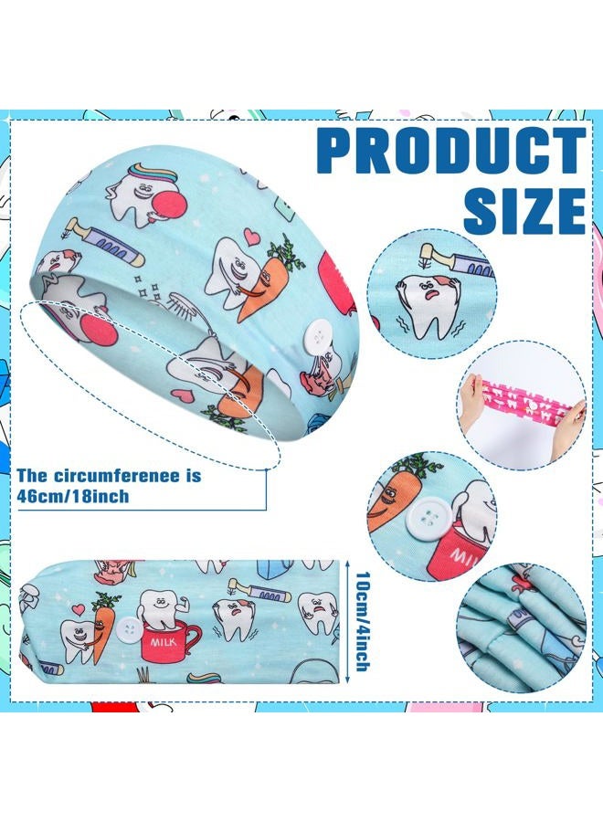 Canlierr 20 Pcs Dental Headbands Christmas Gift with Buttons Non Slip Cute Dental Doctor Nursing Assistant Accessories Nursing Sweat Wicking Soft Head Bands for Christmas Gifts Medical Healthcare Work - Image 2